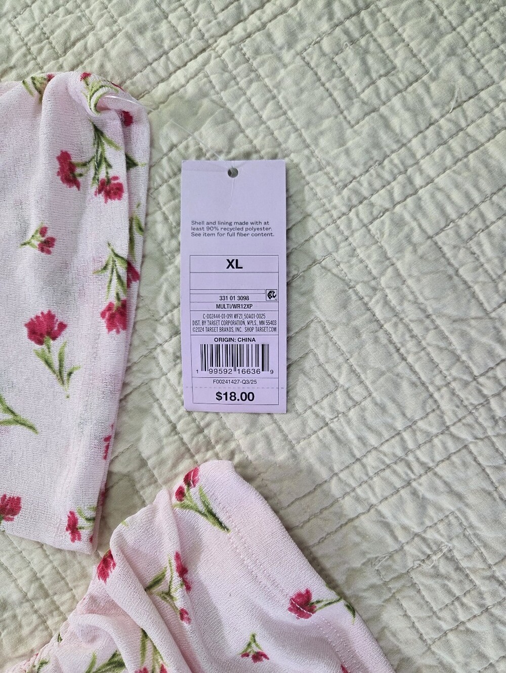 NWT Wild Fable Pink Floral Tie Back Long Sleeve Top Size XL Coquette Soft Girl - Picture 8 of 10